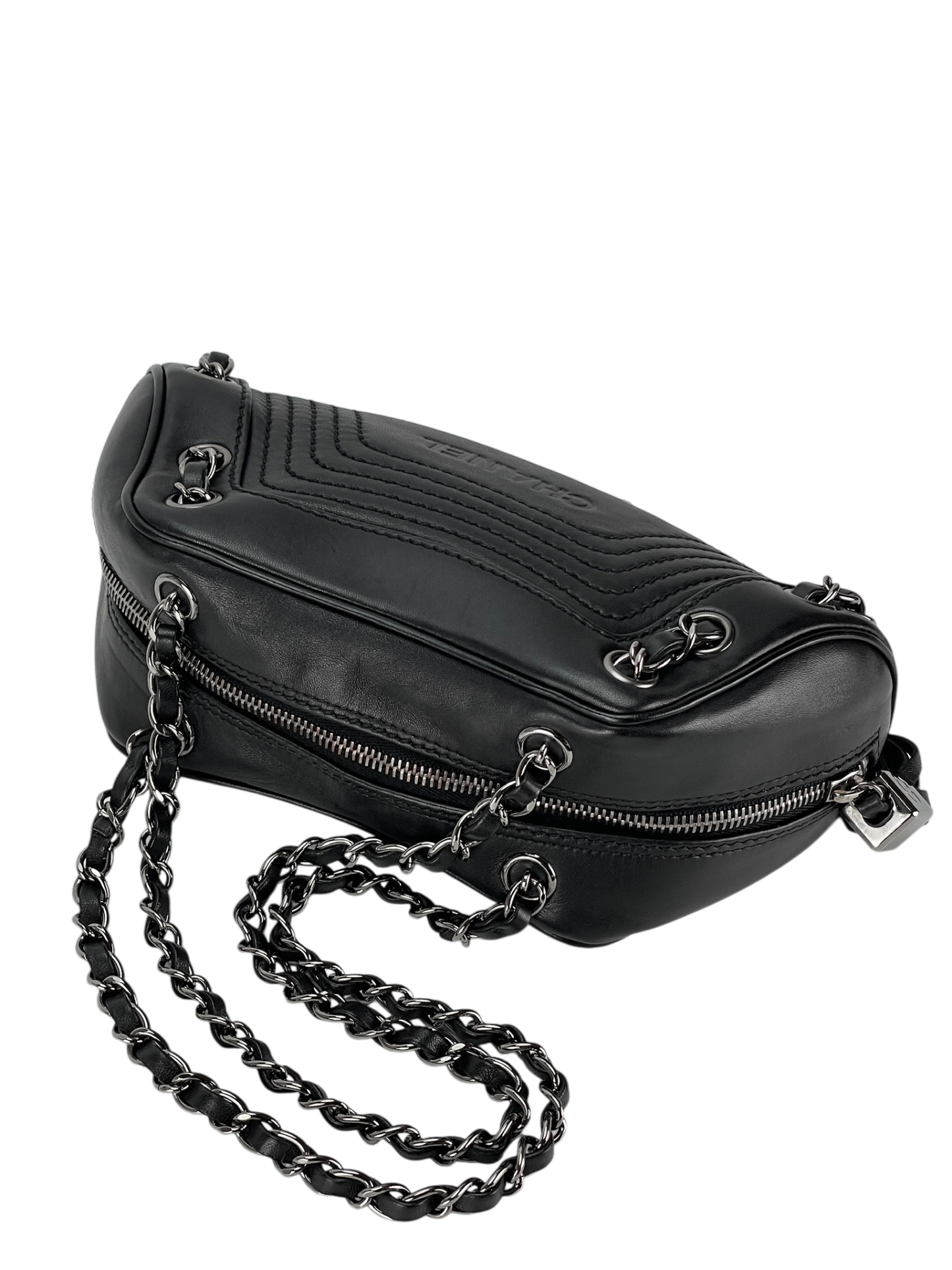 CHANEL - Black Lambskin Small Tassel Shoulder Bag