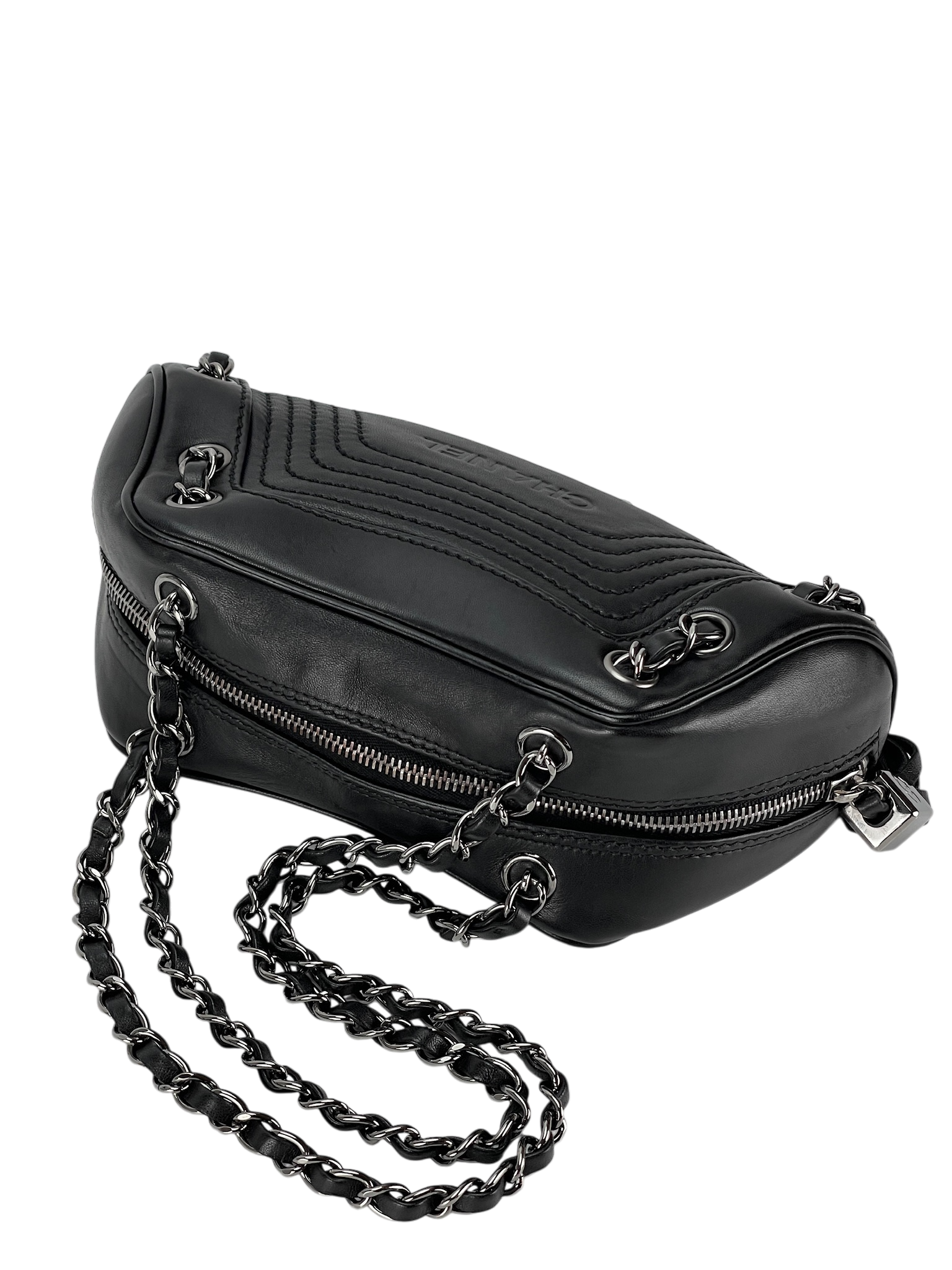 CHANEL - Black Lambskin Small Tassel Shoulder Bag