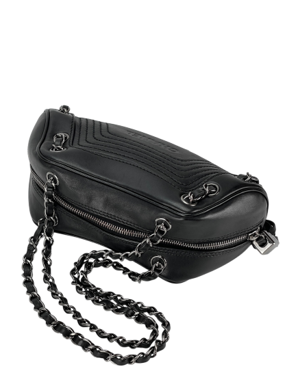 CHANEL - Black Lambskin Small Tassel Shoulder Bag