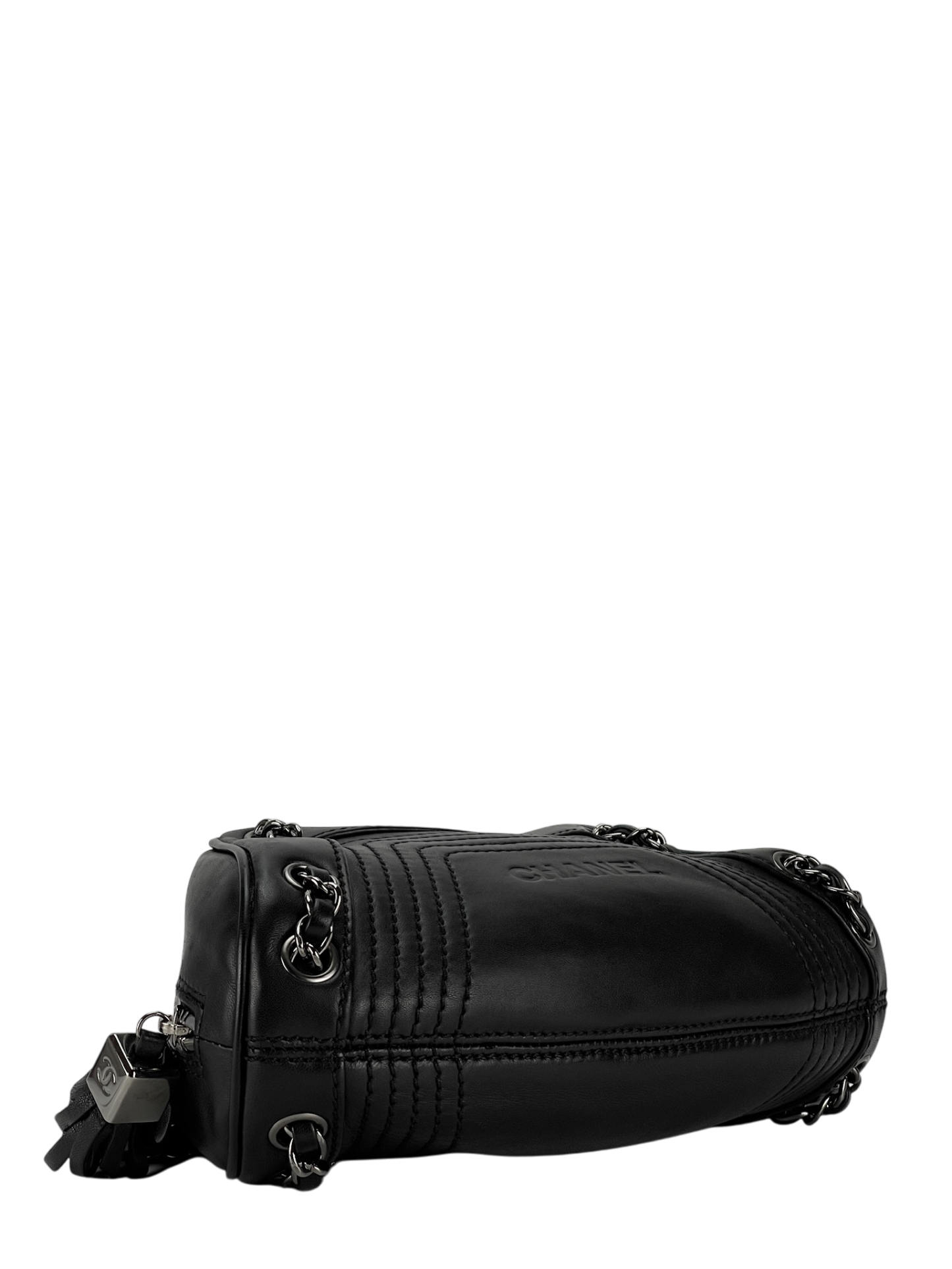 CHANEL - Black Lambskin Small Tassel Shoulder Bag