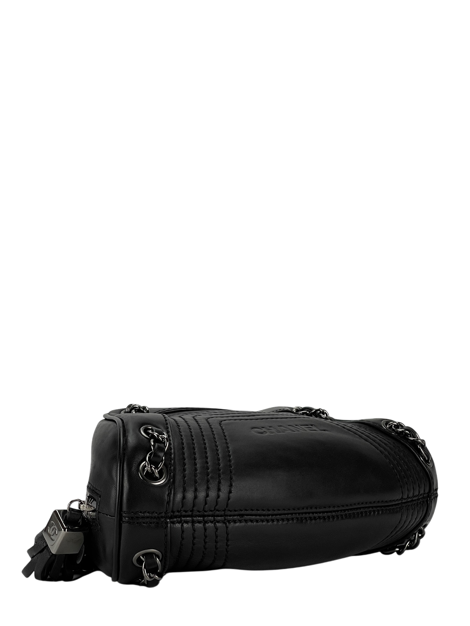 CHANEL - Black Lambskin Small Tassel Shoulder Bag