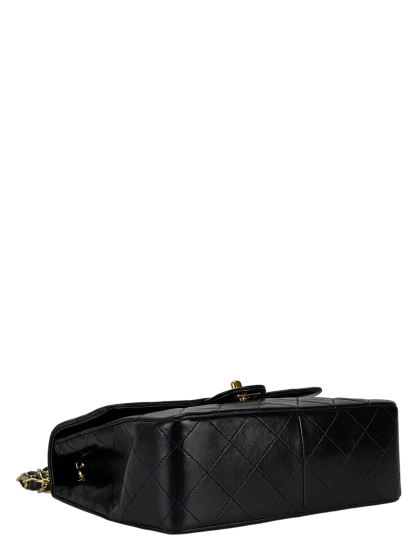 CHANEL - Mini Matlasse 20 Lambskin Single Flap Single Chain Bag Navy Gold Hardware