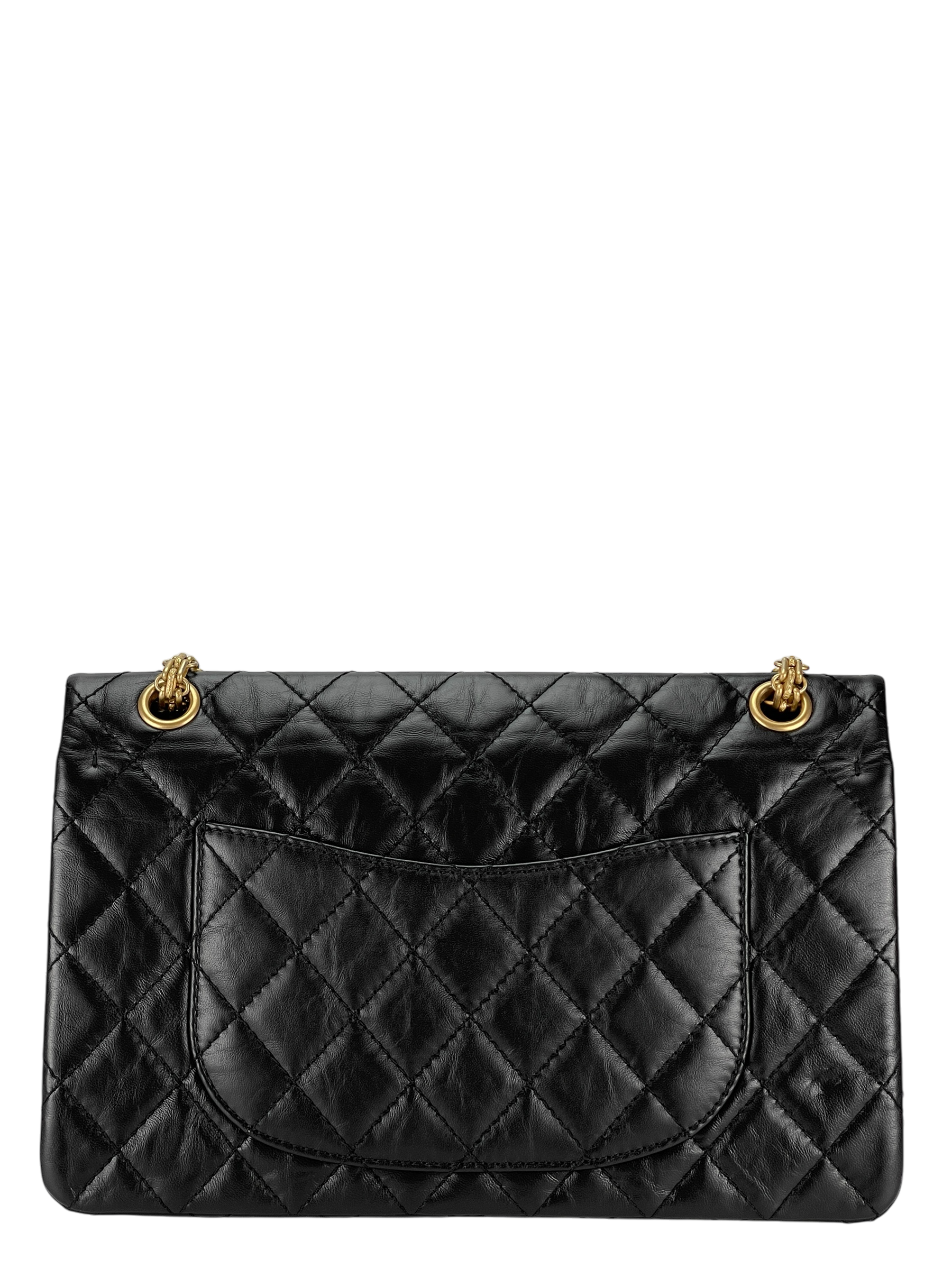 CHANEL - 2.55 Reissue 225 Flap Black Calfskin Gold Hardware