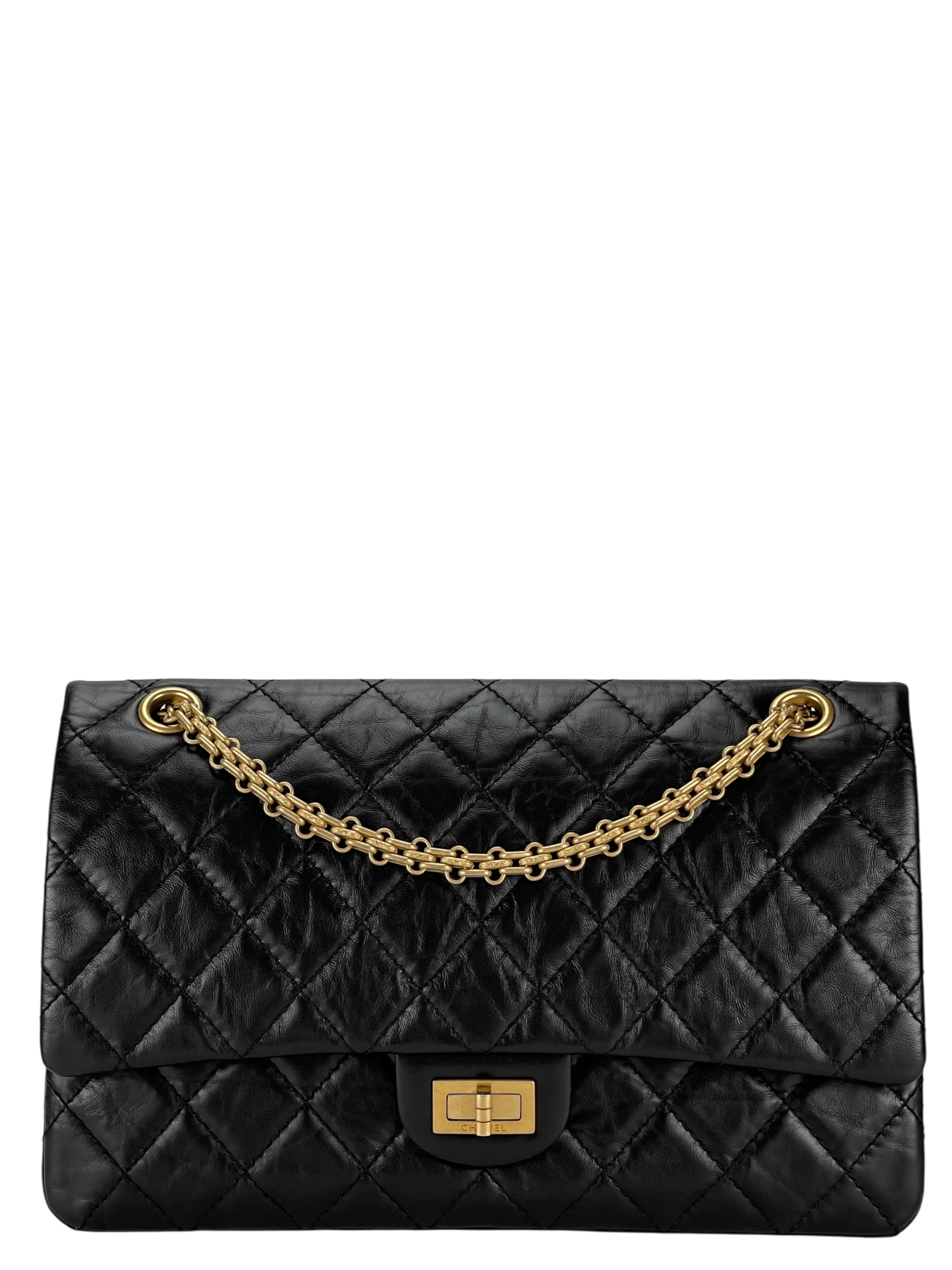 CHANEL - 2.55 Reissue 225 Flap Black Calfskin Gold Hardware