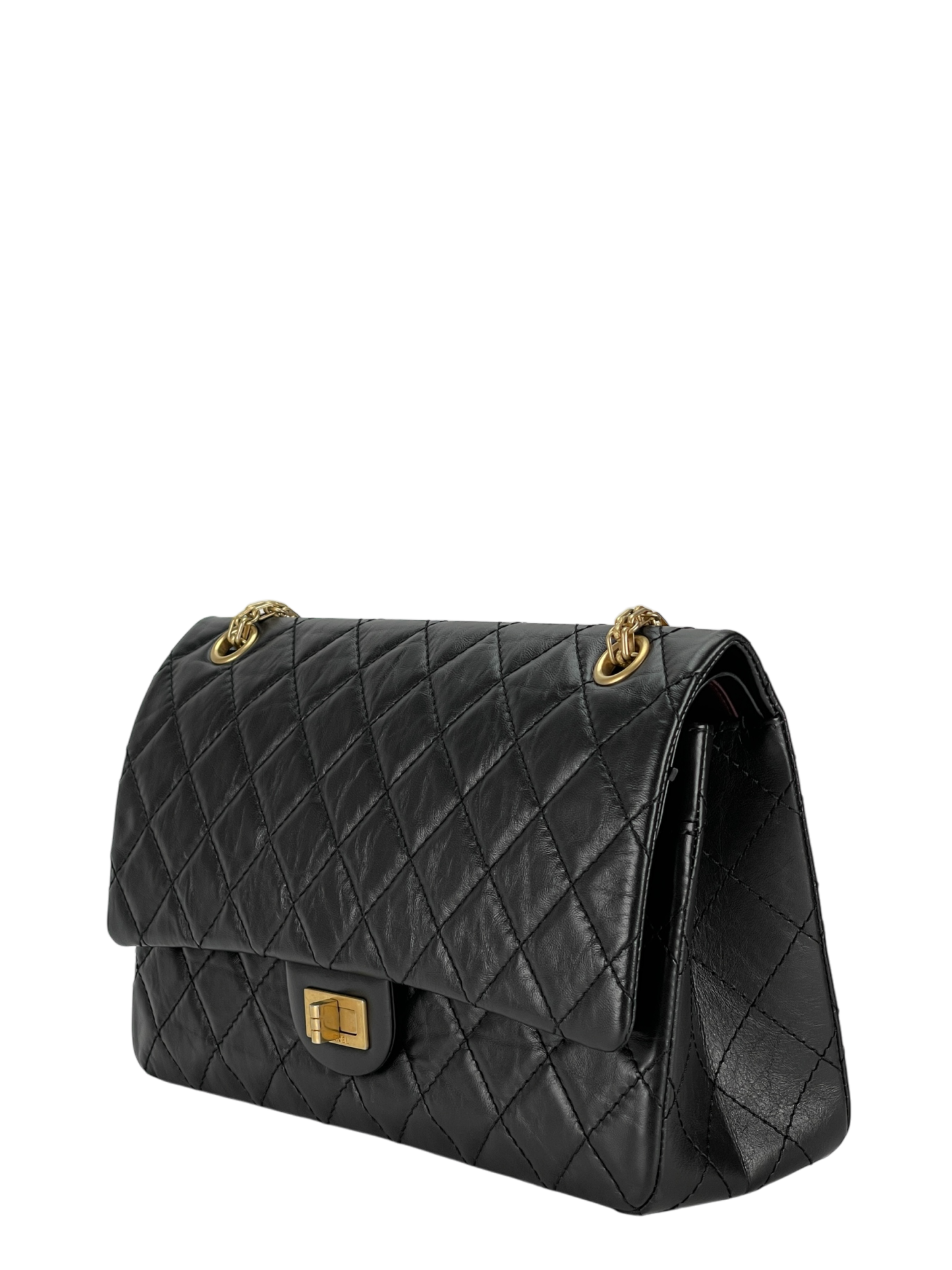 CHANEL - 2.55 Reissue 225 Flap Black Calfskin Gold Hardware