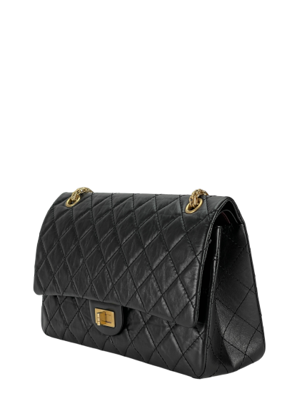 CHANEL - 2.55 Reissue 225 Flap Black Calfskin Gold Hardware