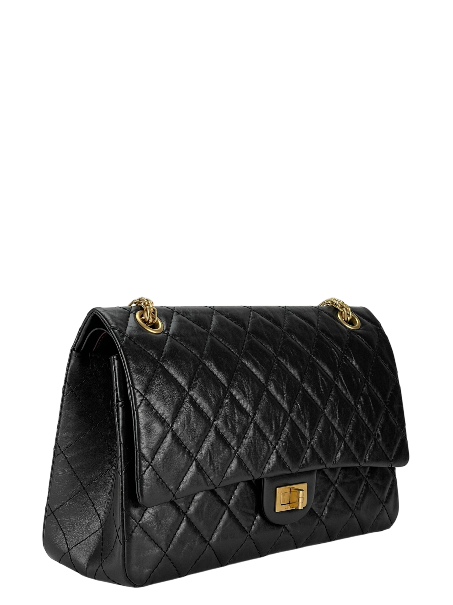 CHANEL - 2.55 Reissue 225 Flap Black Calfskin Gold Hardware