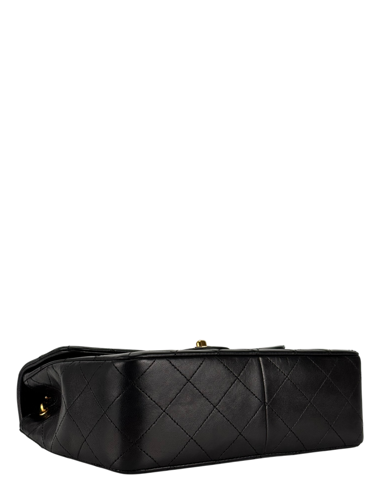 CHANEL - Mini Matlasse 20 Lambskin Single Flap Single Chain Bag Black Gold Hardware