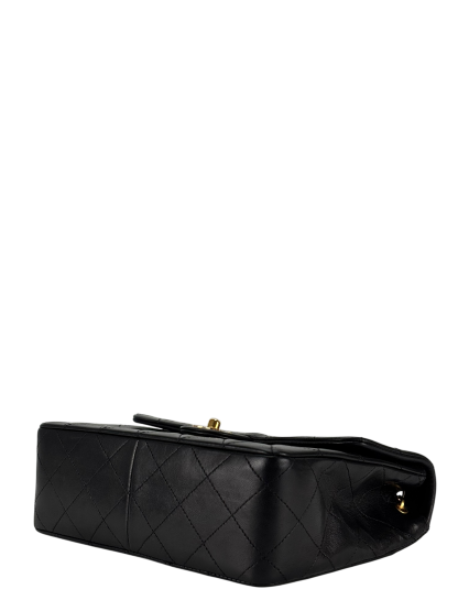 CHANEL - Mini Matlasse 20 Lambskin Single Flap Single Chain Bag Black Gold Hardware