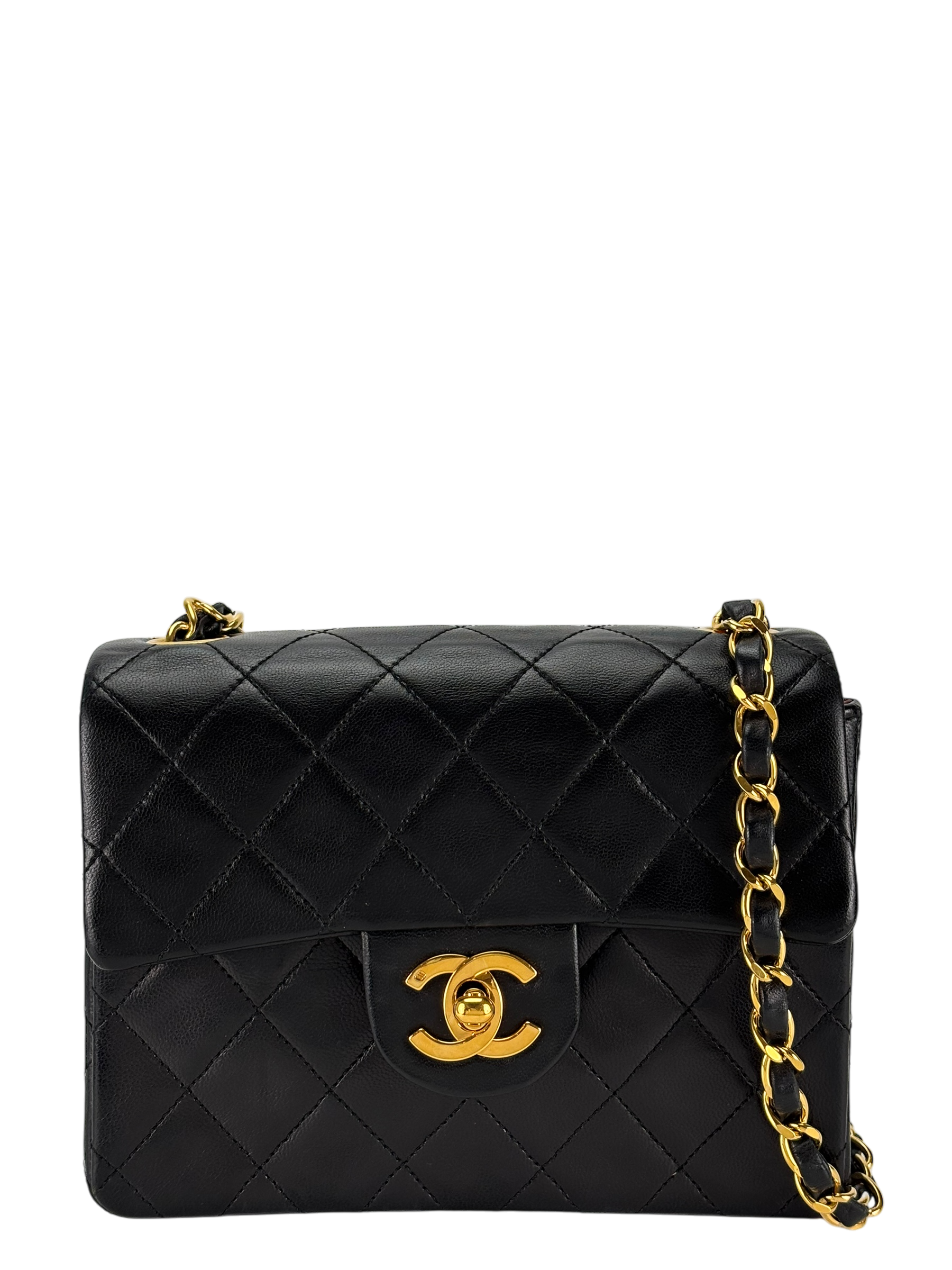 CHANEL - Black Lambskin Square 17 Shoulder Bag