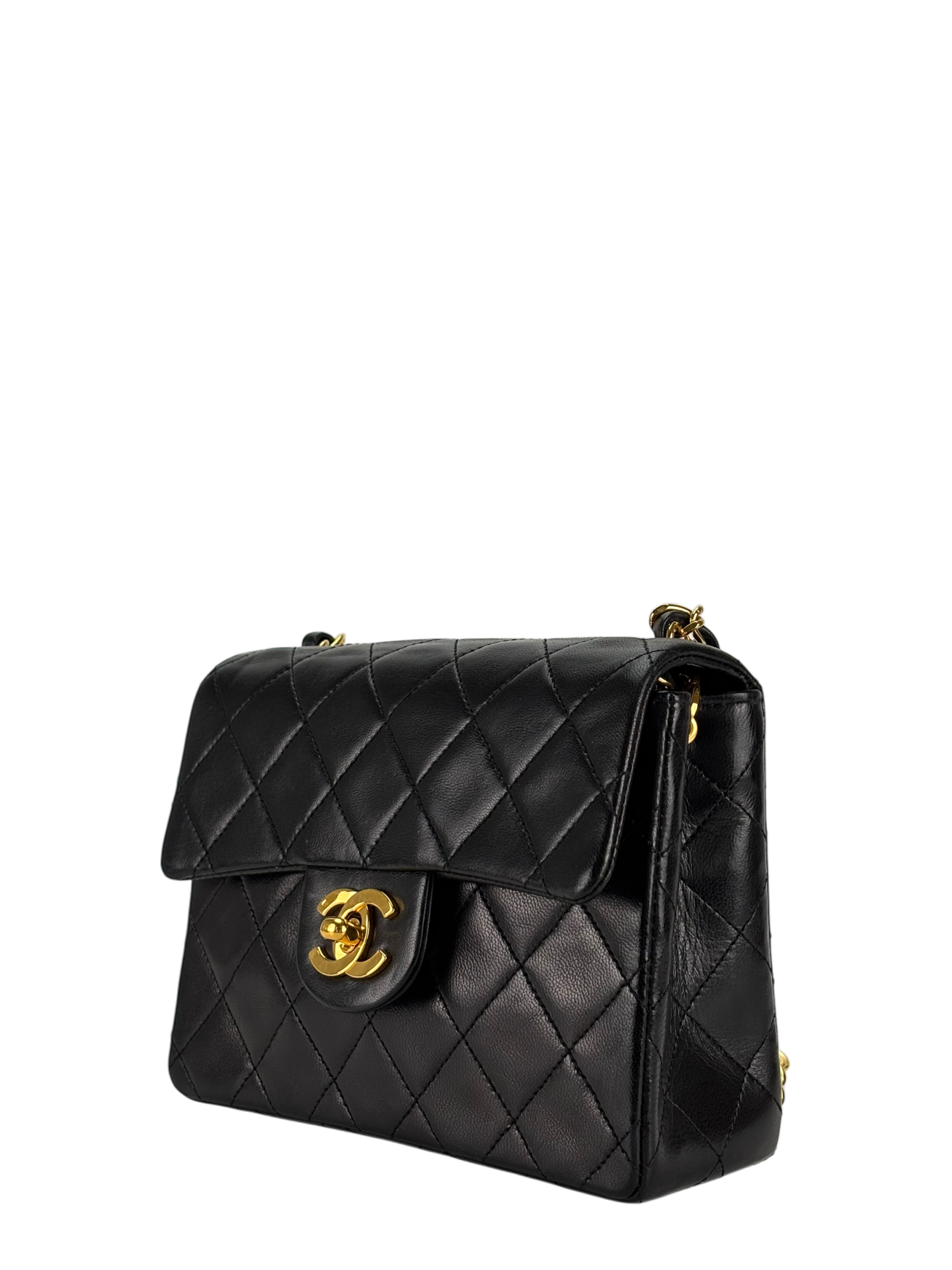 CHANEL - Black Lambskin Square 17 Shoulder Bag