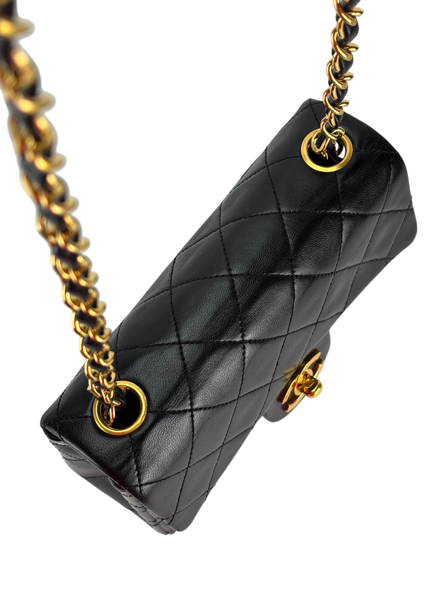 CHANEL - Black Lambskin Square 17 Shoulder Bag