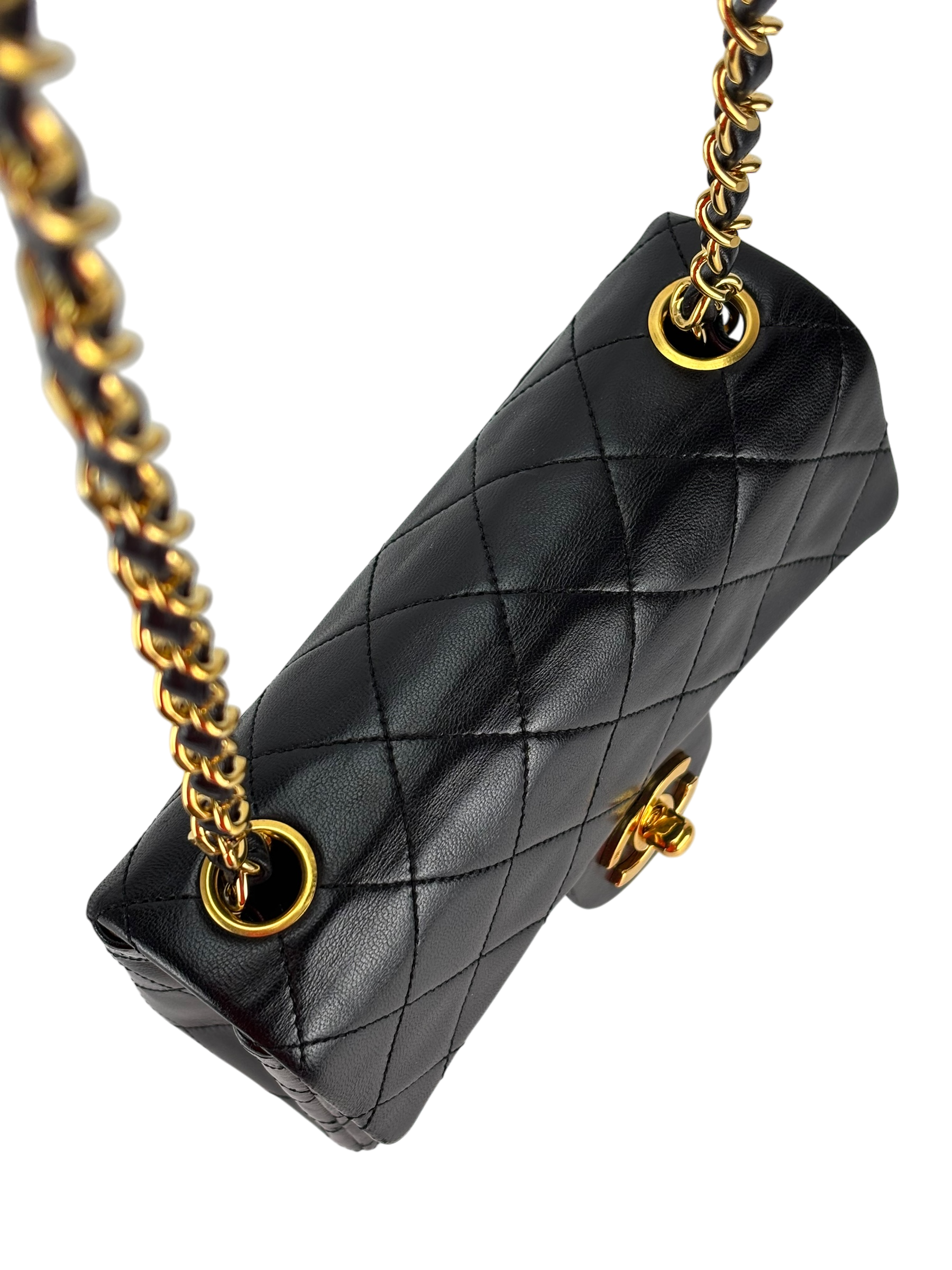 CHANEL - Black Lambskin Square 17 Shoulder Bag