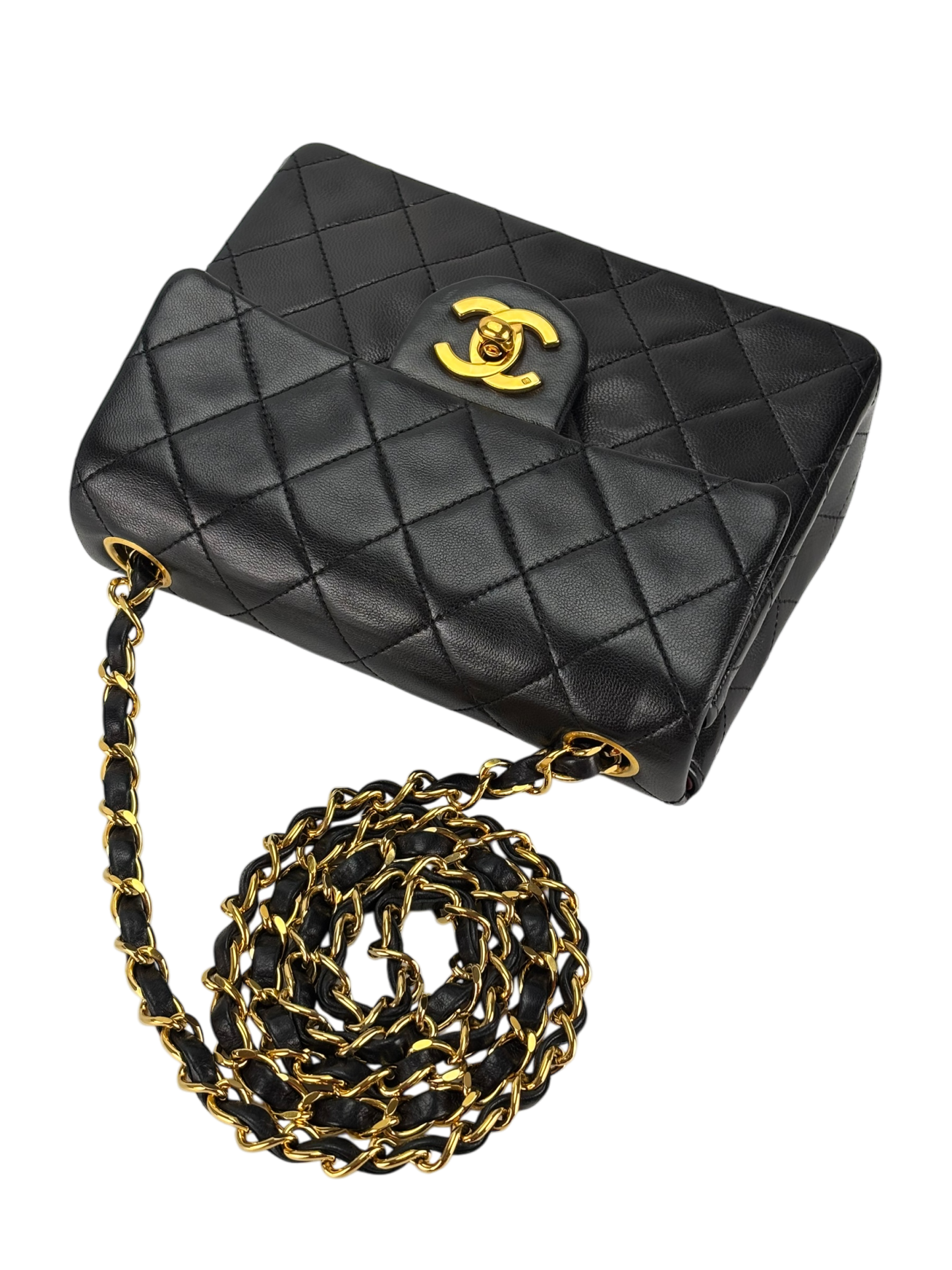 CHANEL - Black Lambskin Square 17 Shoulder Bag