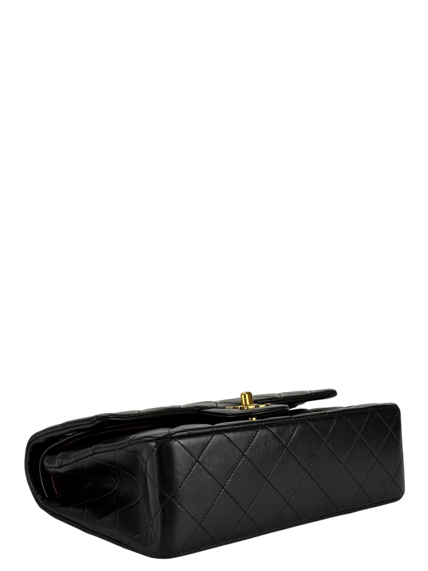 CHANEL - Small Classic Double Black Flap Bag Gold Hardware (CF23)