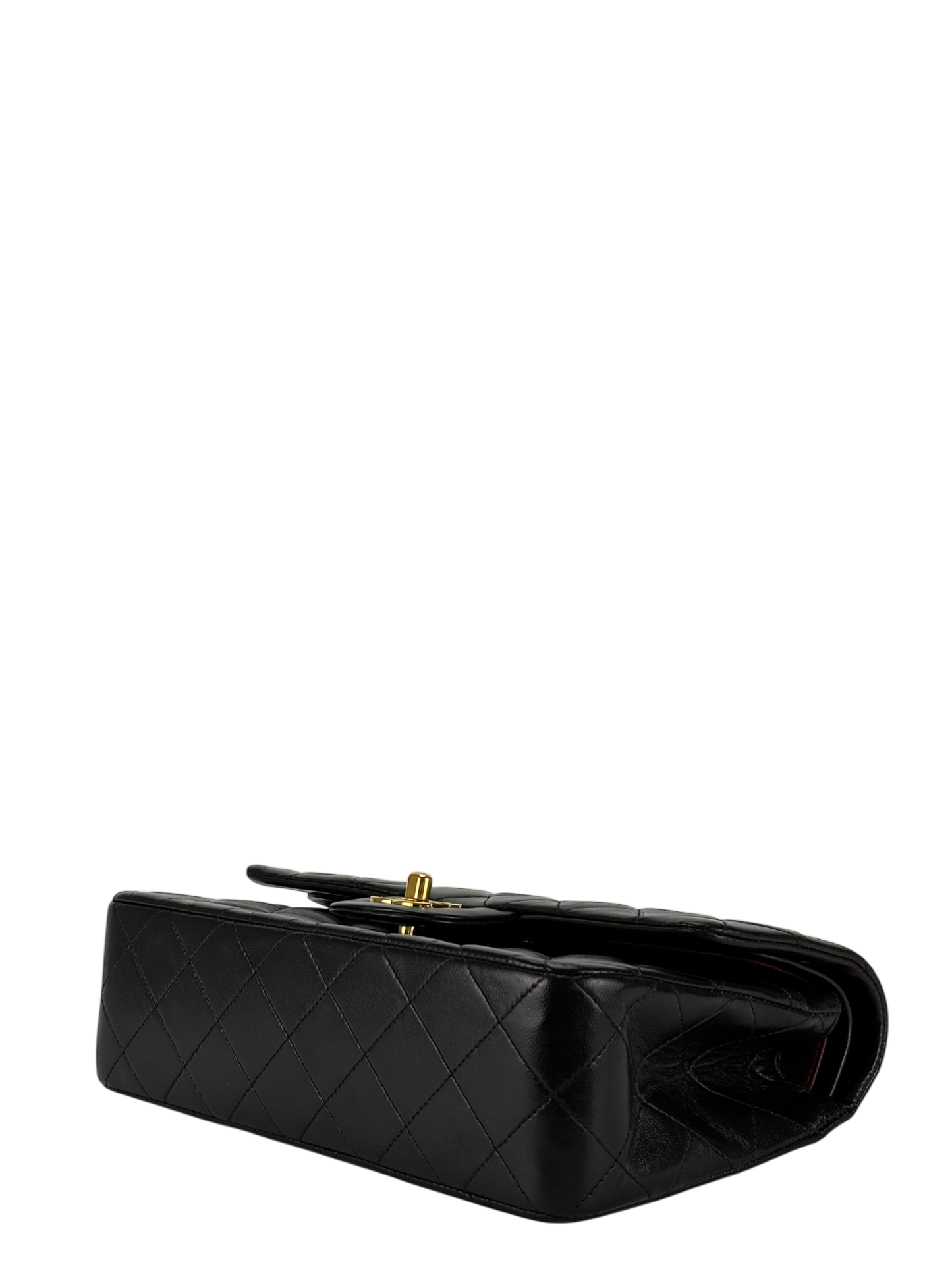CHANEL - Small Classic Double Black Flap Bag Gold Hardware (CF23)