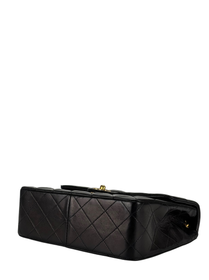 CHANEL - Mini Matlasse 20 Lambskin Single Flap Single Chain Bag Black Gold Hardware