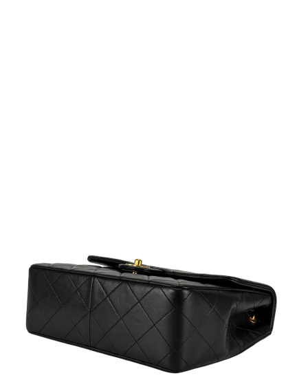 CHANEL - Mini Matlasse 20 Lambskin Single Flap Single Chain Bag Black Gold Hardware