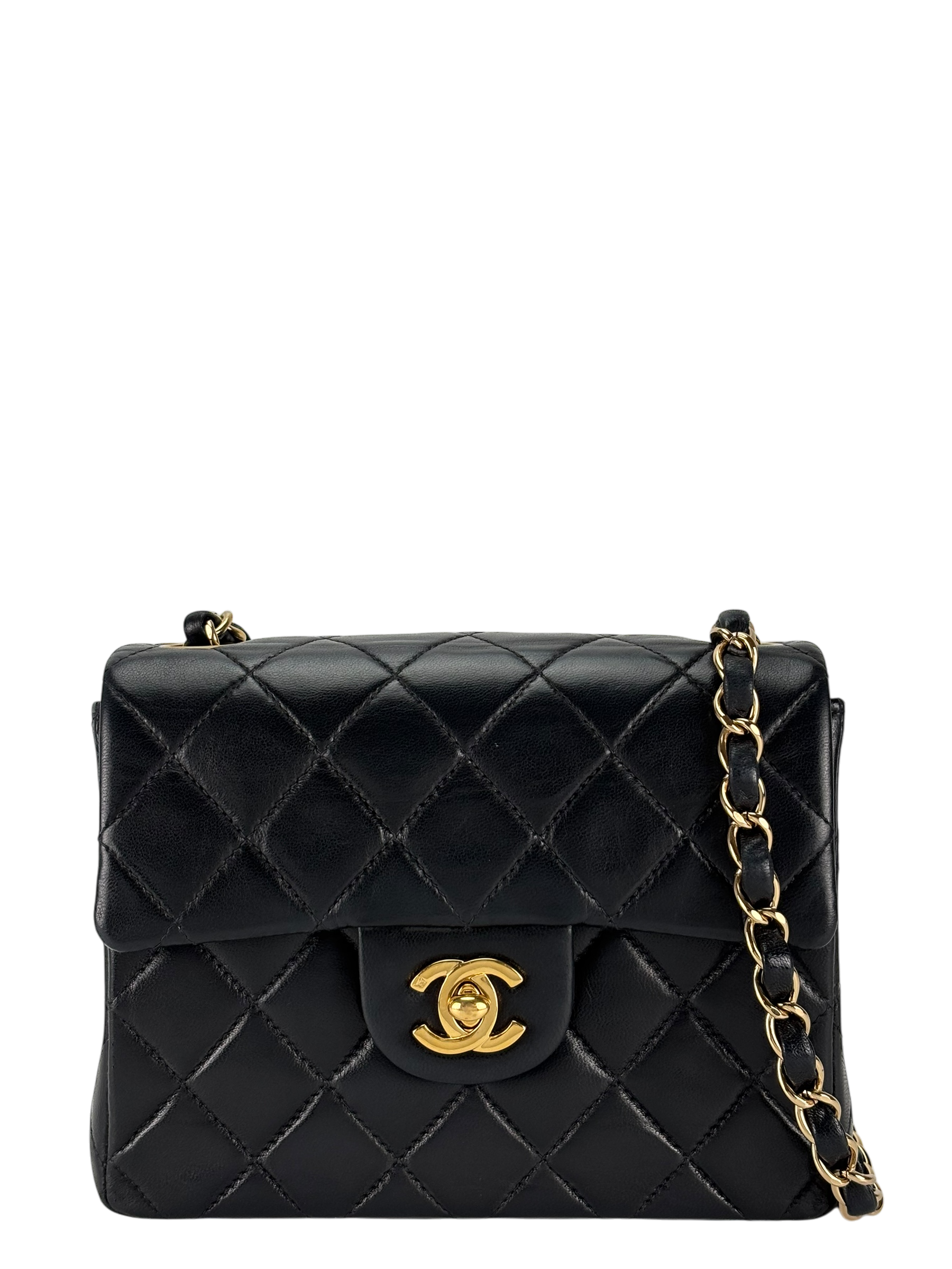 CHANEL - Black Lambskin Square 17 Shoulder Bag