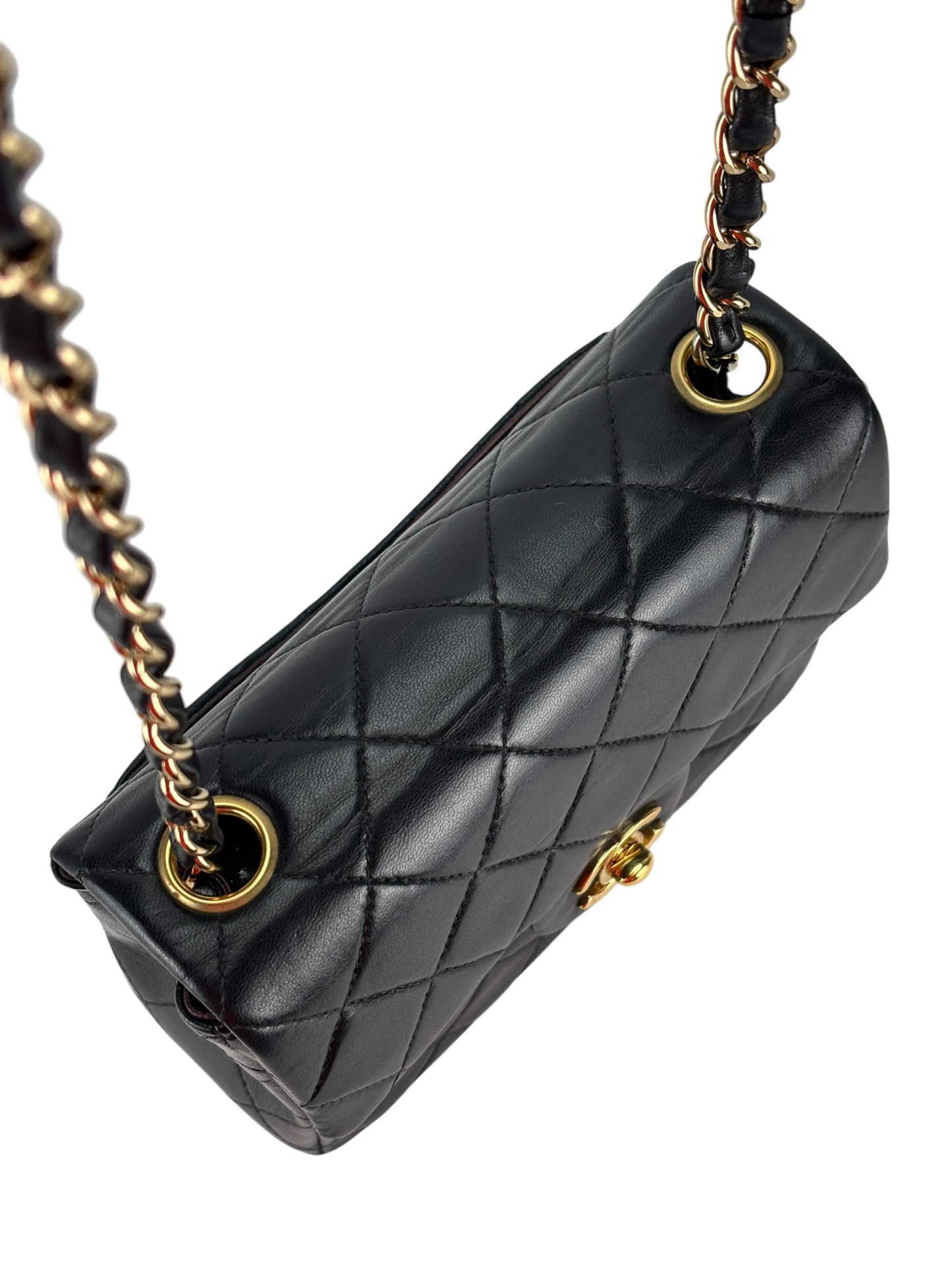 CHANEL - Black Lambskin Square 17 Shoulder Bag