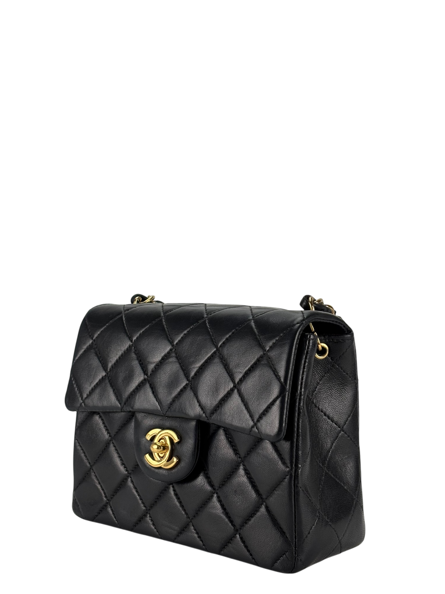 CHANEL - Black Lambskin Square 17 Shoulder Bag