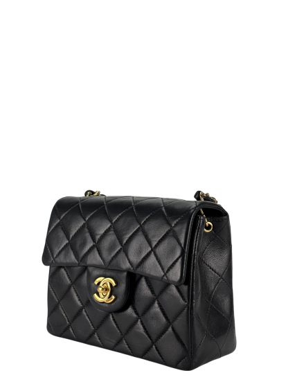 CHANEL - Black Lambskin Square 17 Shoulder Bag