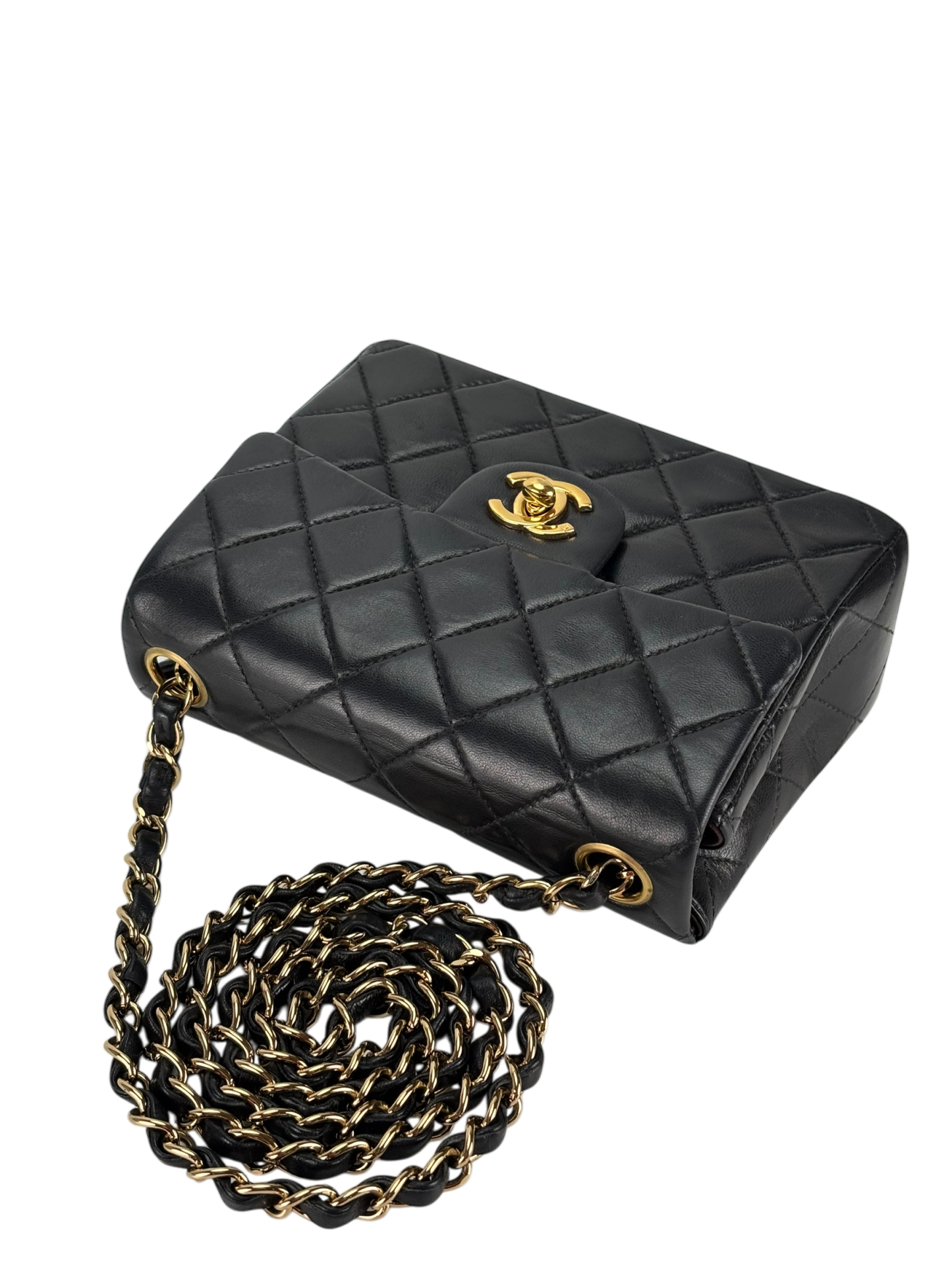 CHANEL - Black Lambskin Square 17 Shoulder Bag