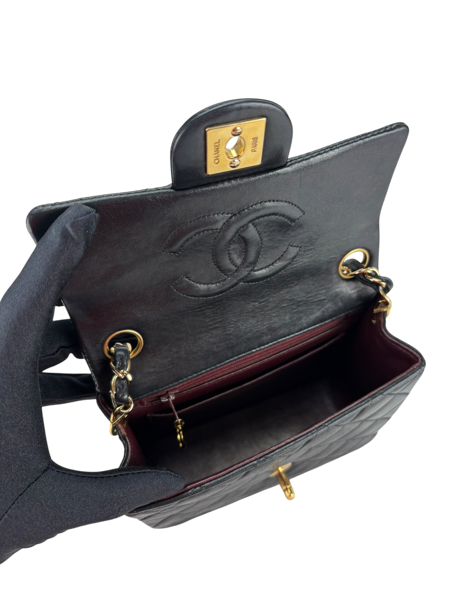 CHANEL - Black Lambskin Square 17 Shoulder Bag