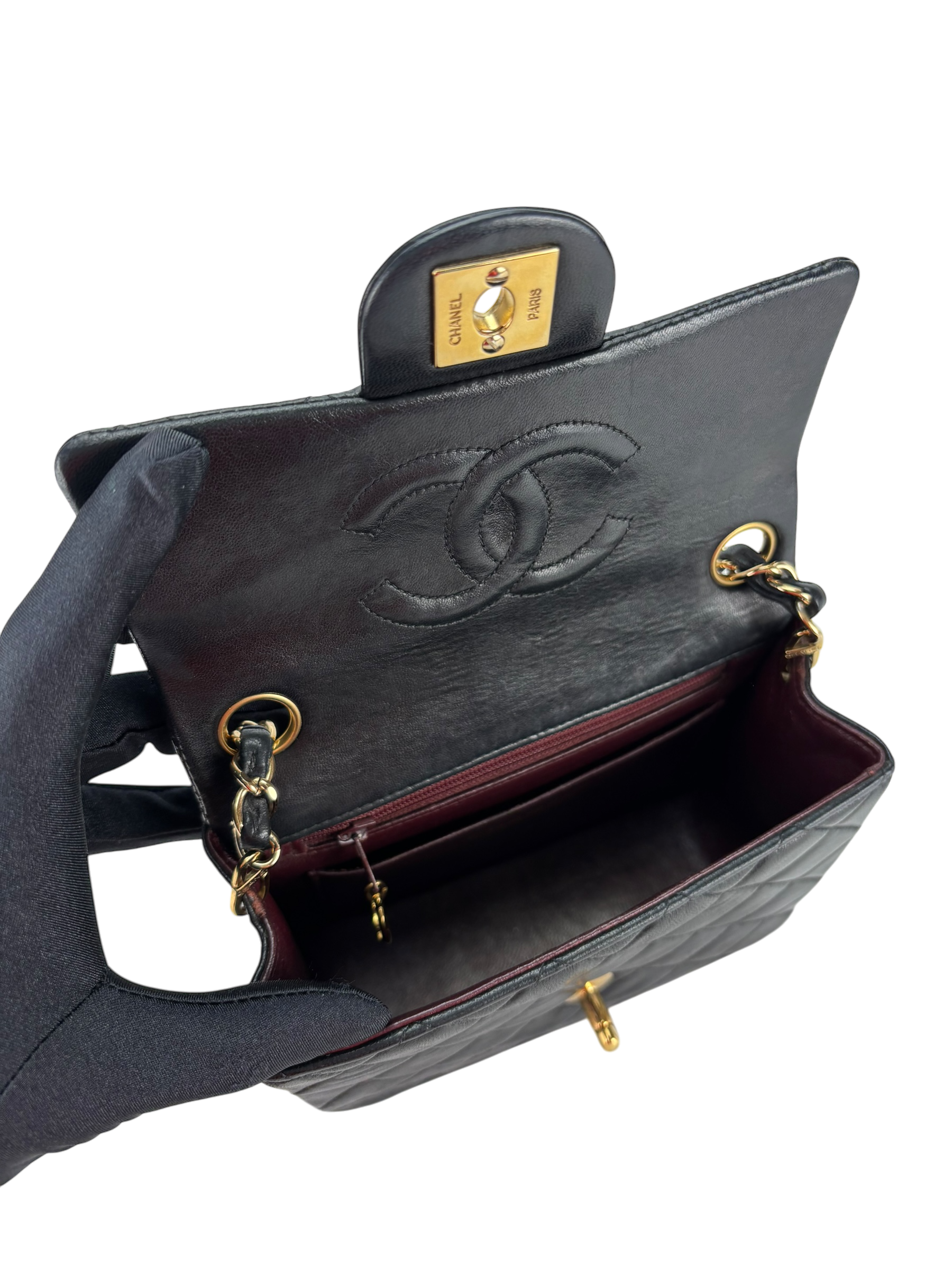 CHANEL - Black Lambskin Square 17 Shoulder Bag