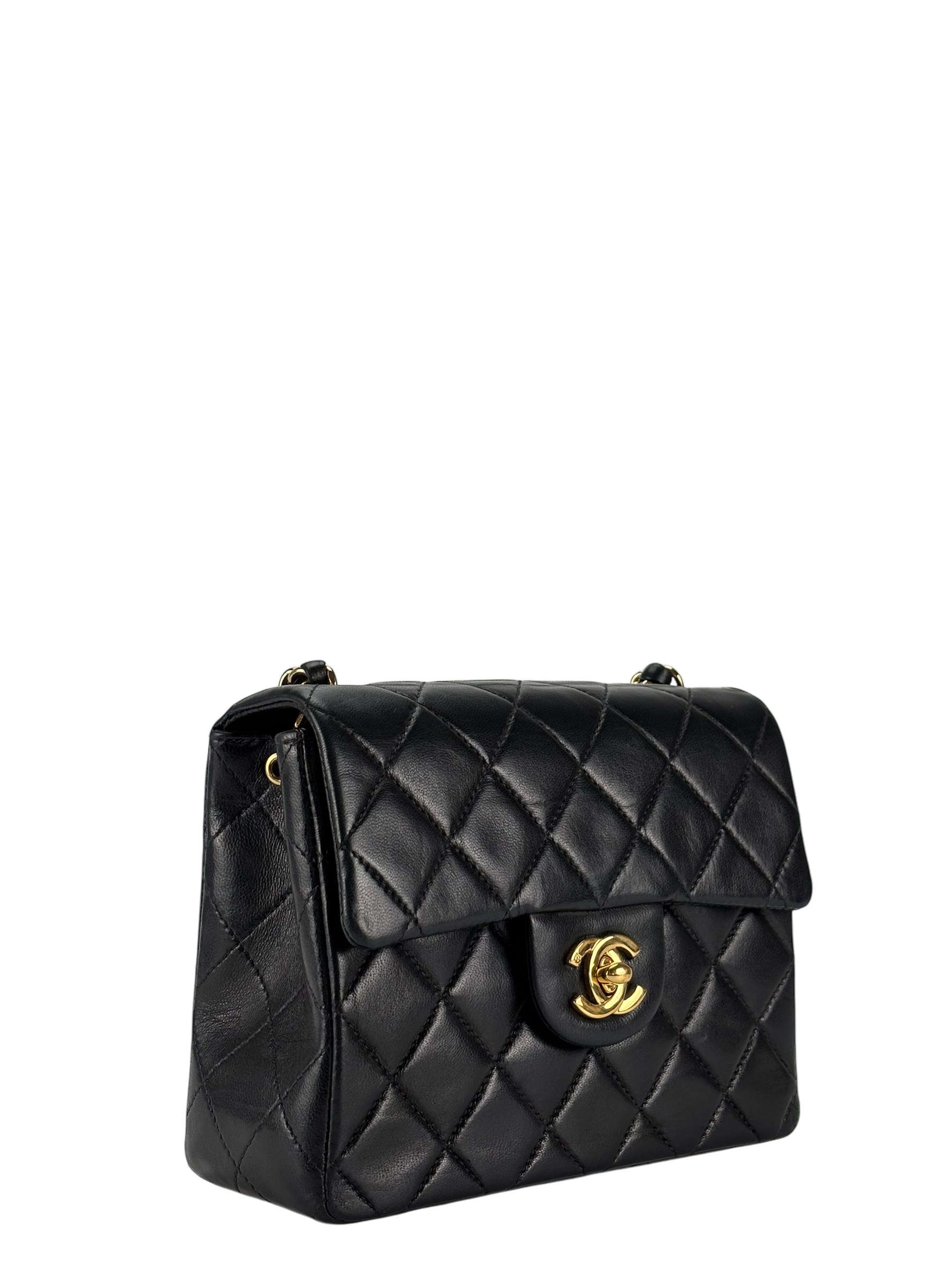 CHANEL - Black Lambskin Square 17 Shoulder Bag