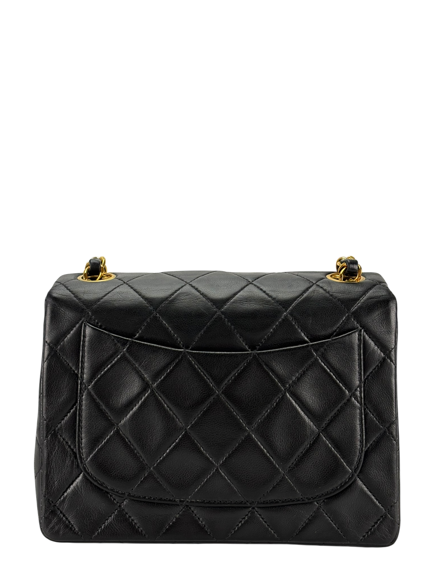CHANEL - Black Lambskin Square 17 Shoulder Bag Gold Hardware