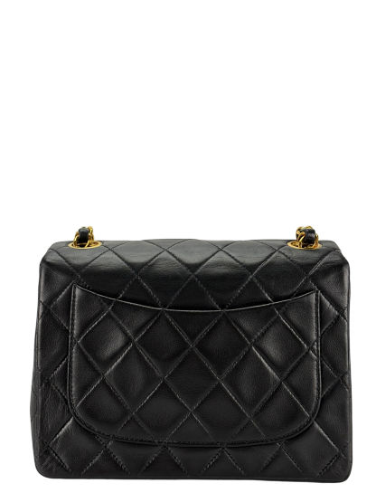 CHANEL - Black Lambskin Square 17 Shoulder Bag Gold Hardware