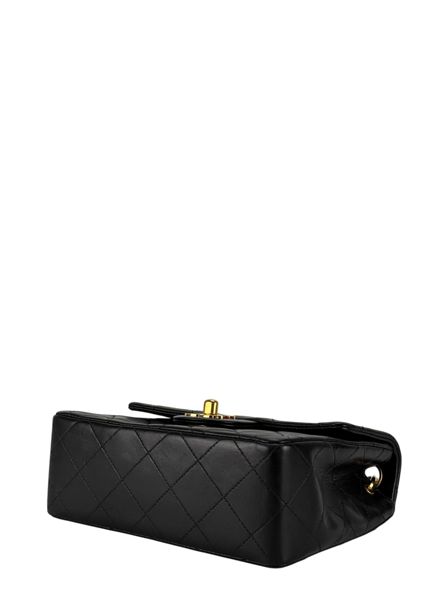 CHANEL - Black Lambskin Square 17 Shoulder Bag Gold Hardware