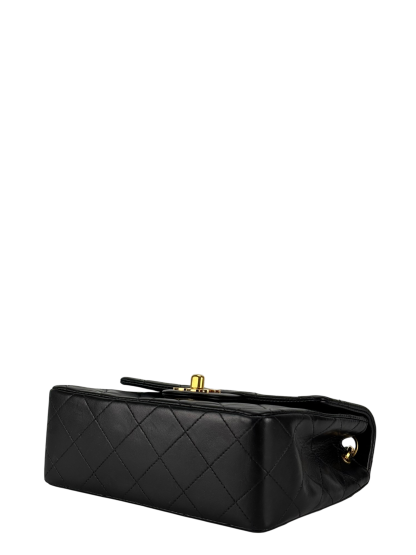 CHANEL - Black Lambskin Square 17 Shoulder Bag Gold Hardware
