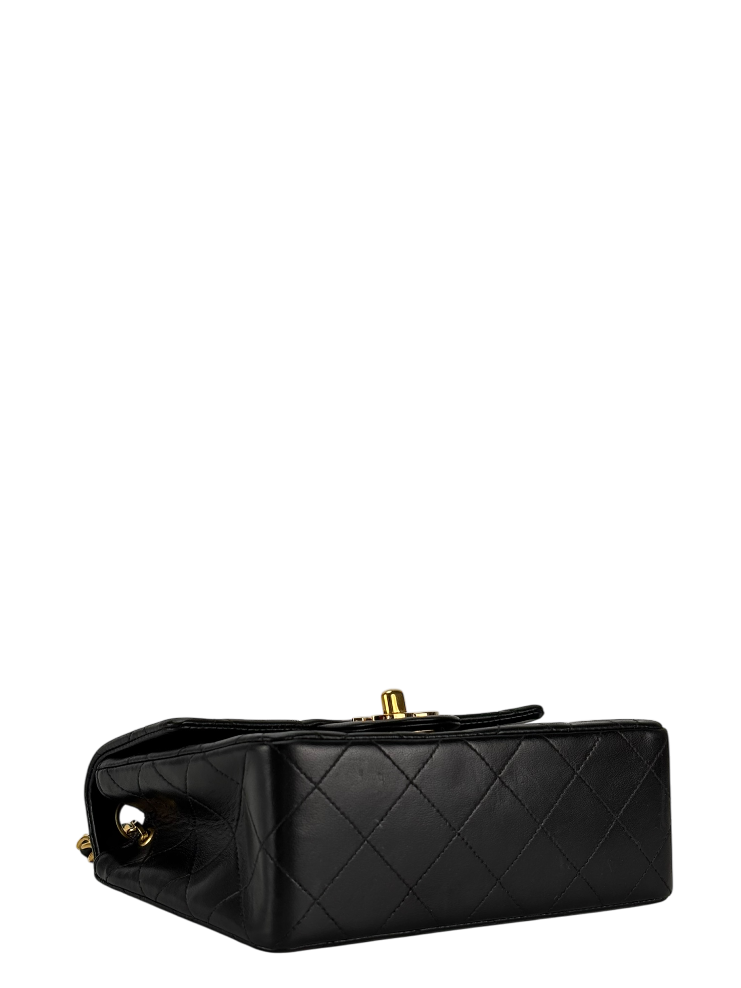 CHANEL - Black Lambskin Square 17 Shoulder Bag Gold Hardware