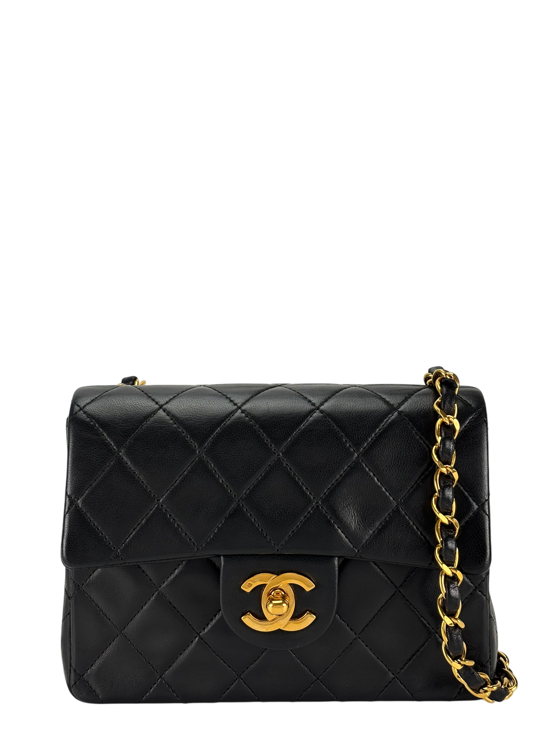 CHANEL - Black Lambskin Square 17 Shoulder Bag