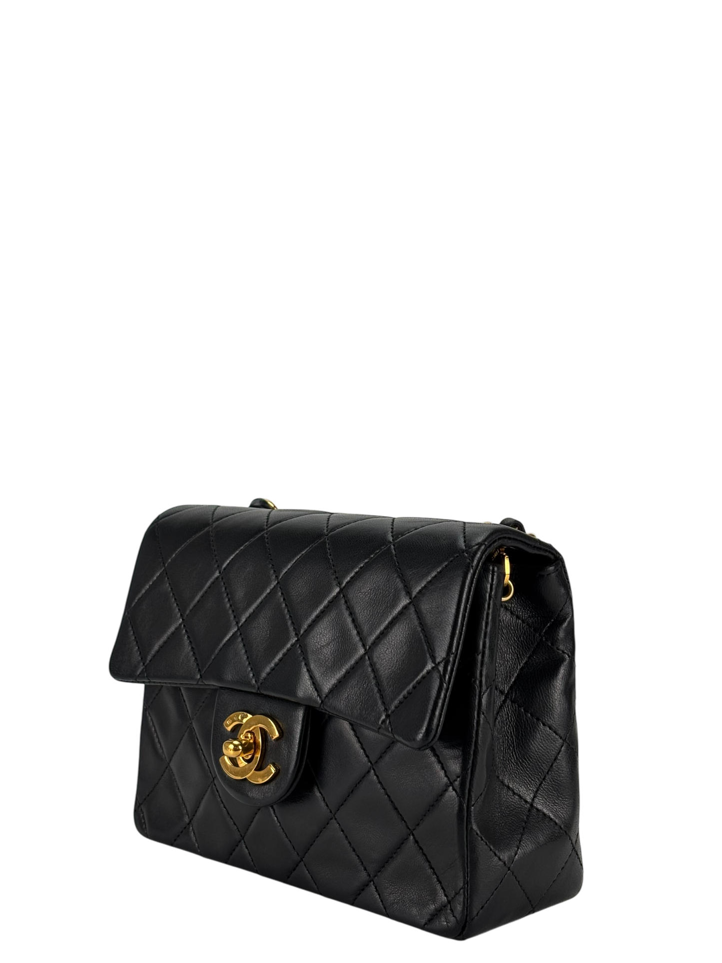 CHANEL - Black Lambskin Square 17 Shoulder Bag