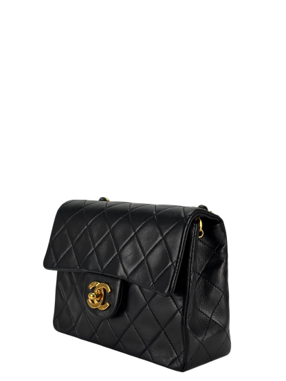 CHANEL - Black Lambskin Square 17 Shoulder Bag