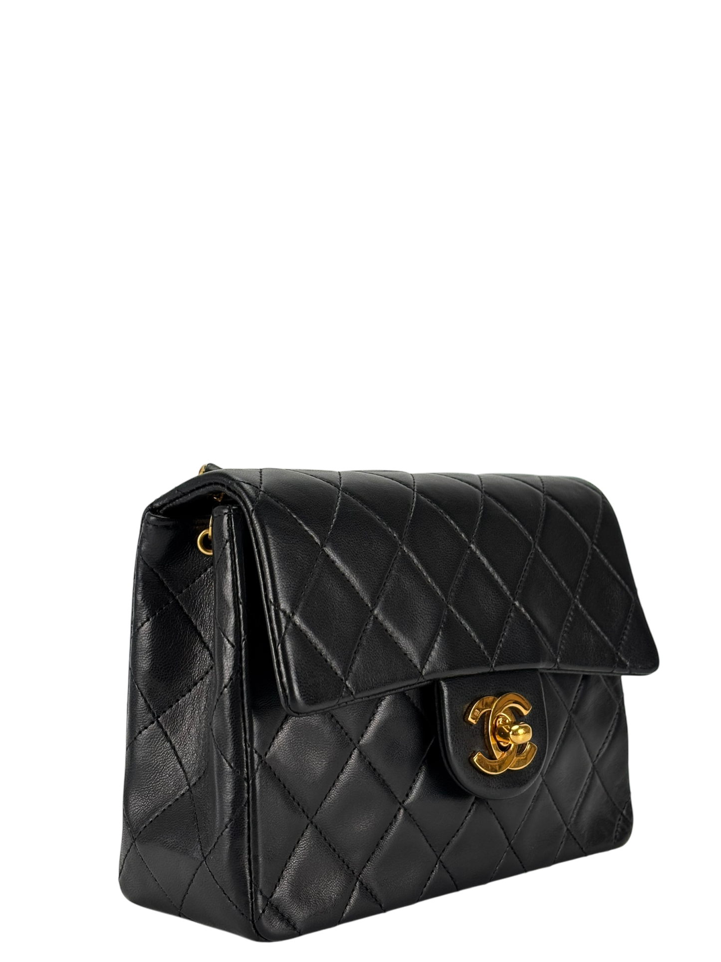 CHANEL - Black Lambskin Square 17 Shoulder Bag
