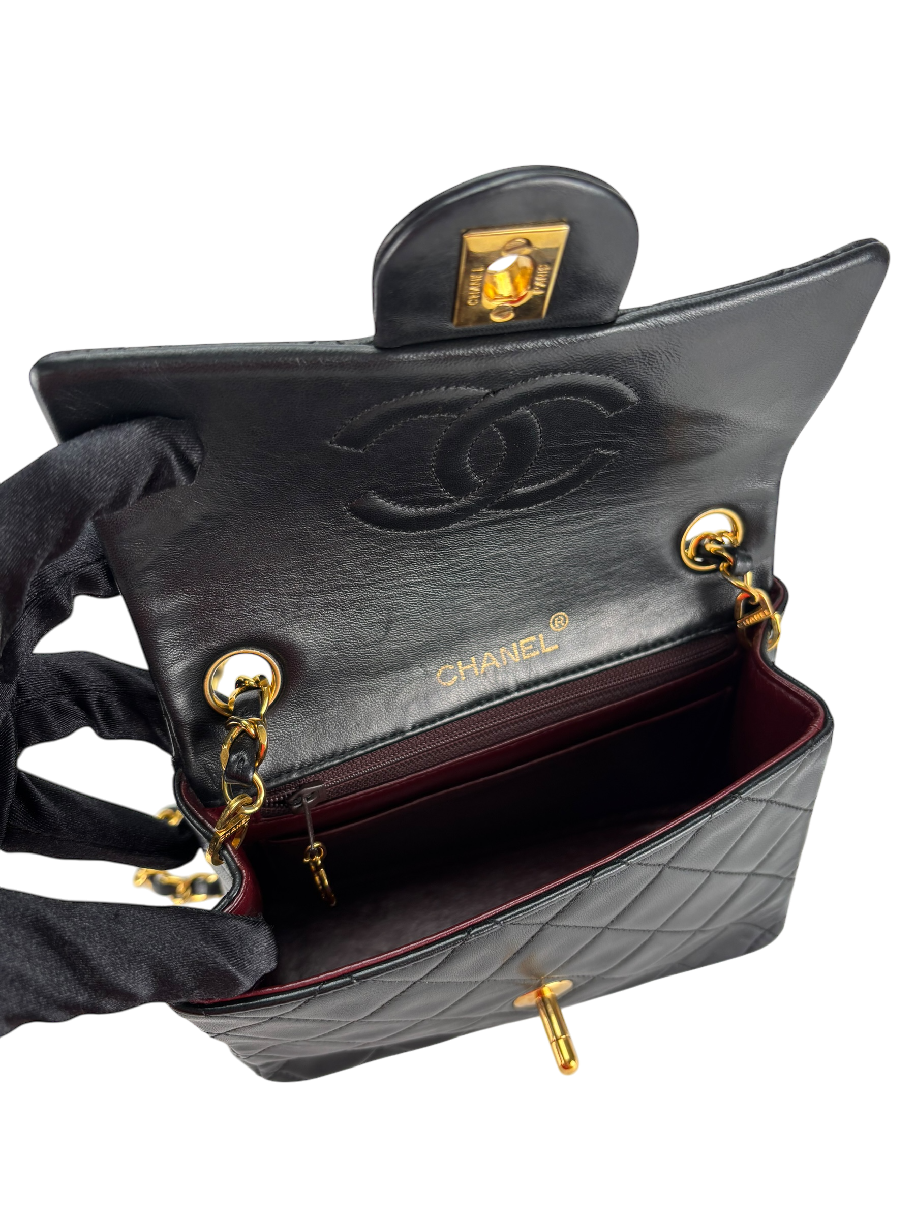 CHANEL - Black Lambskin Square 17 Shoulder Bag