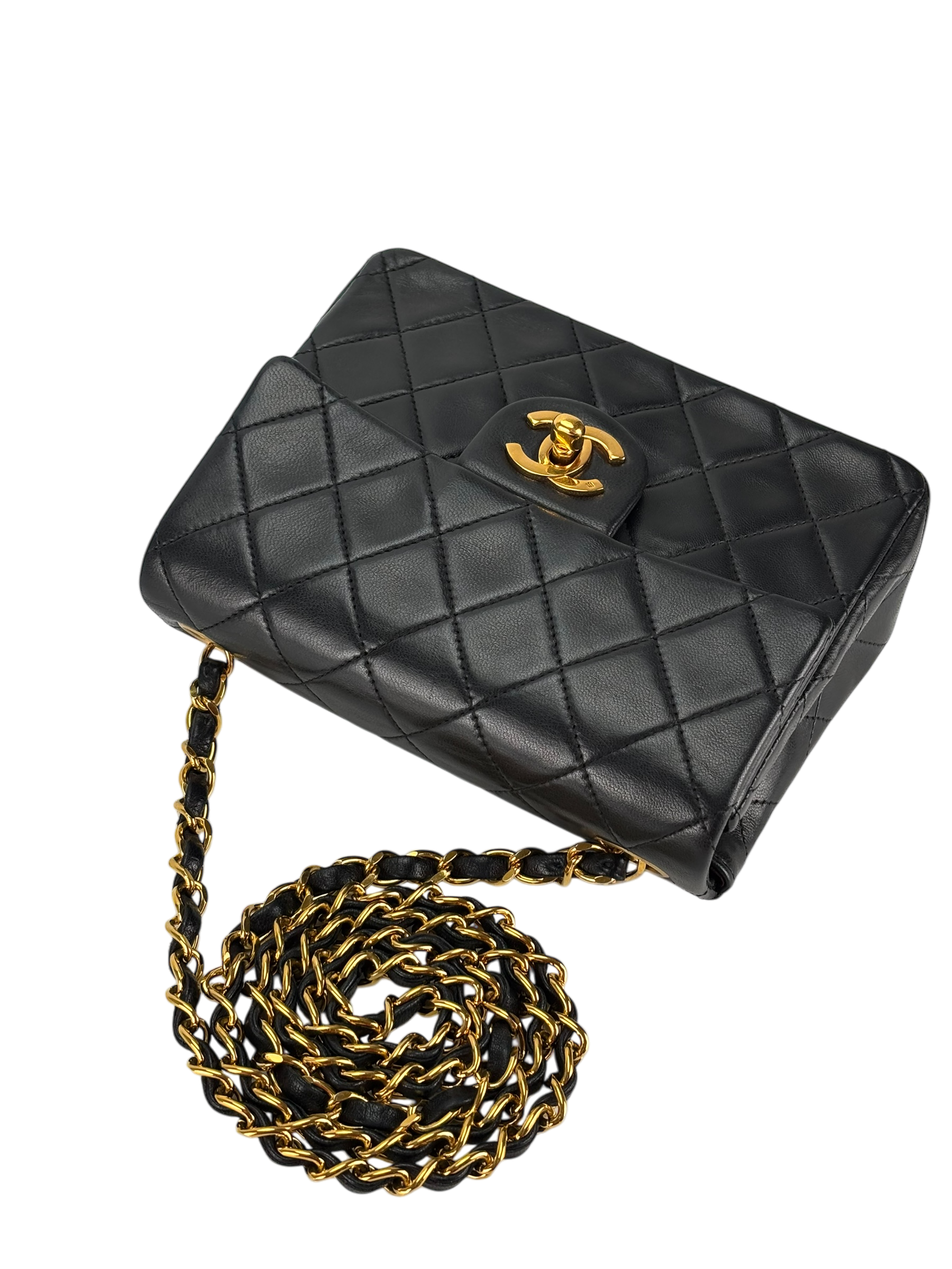 CHANEL - Black Lambskin Square 17 Shoulder Bag