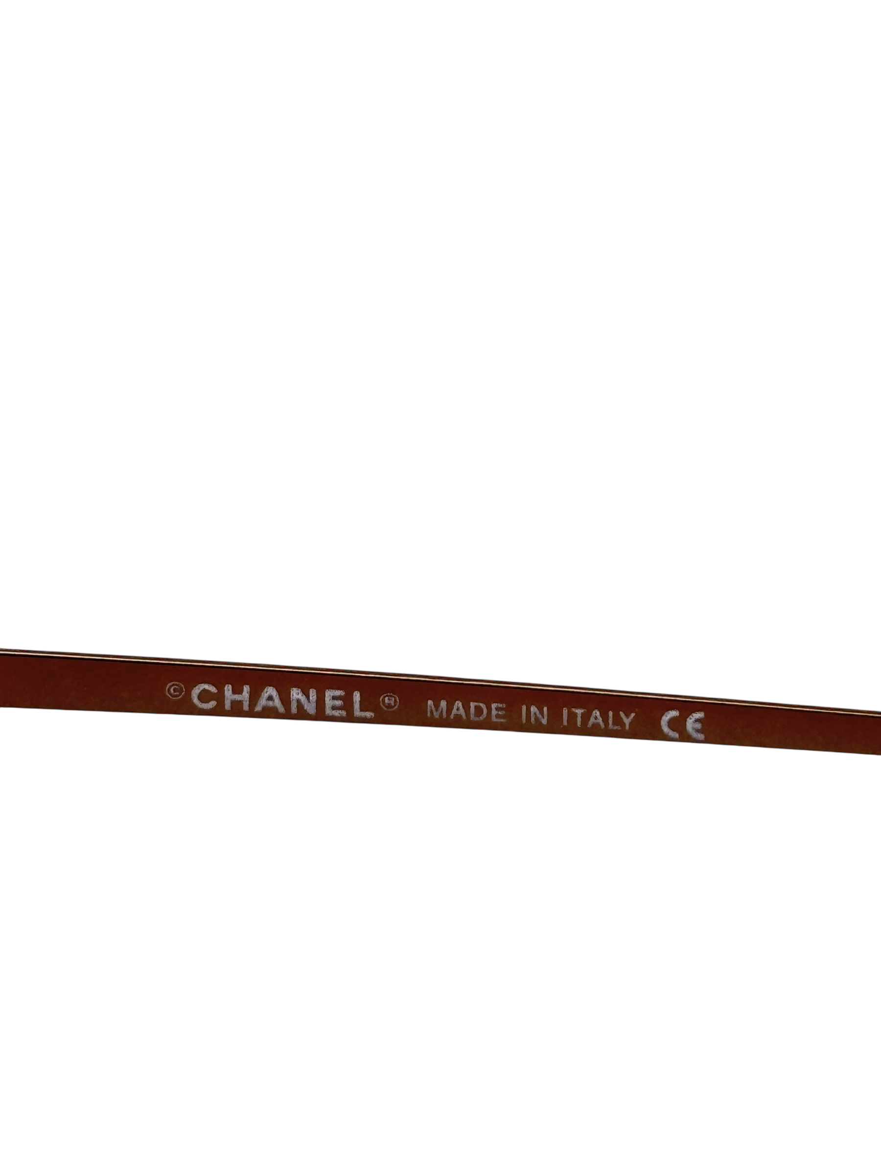 CHANEL - Orange Rectangular Tinted Rimless Sunglasses