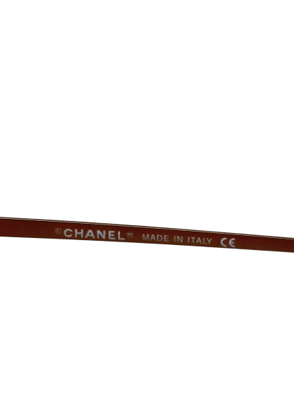 CHANEL - Orange Rectangular Tinted Rimless Sunglasses