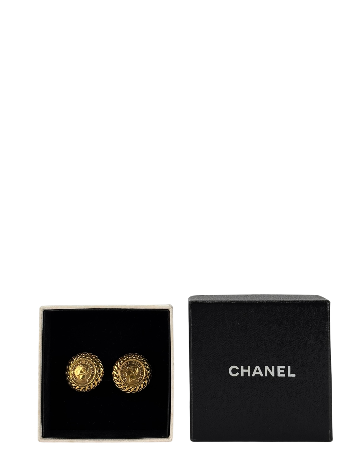 CHANEL - 96A Gold Coco Mark Earrings