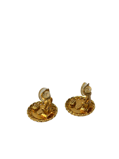 CHANEL - 96A Gold Coco Mark Earrings 