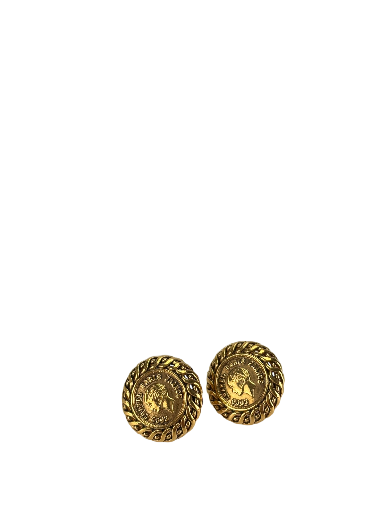 CHANEL - 96A Gold Coco Mark Earrings