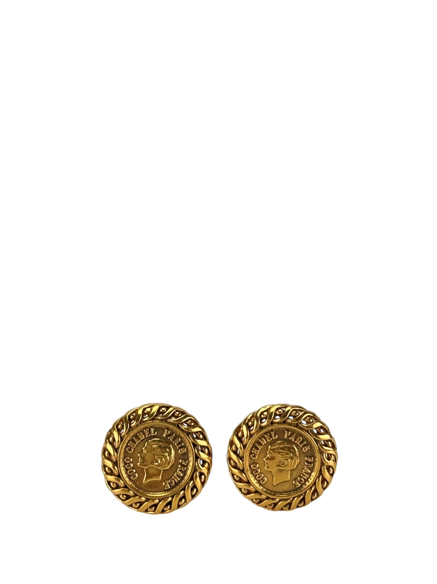CHANEL - 96A Gold Coco Mark Earrings