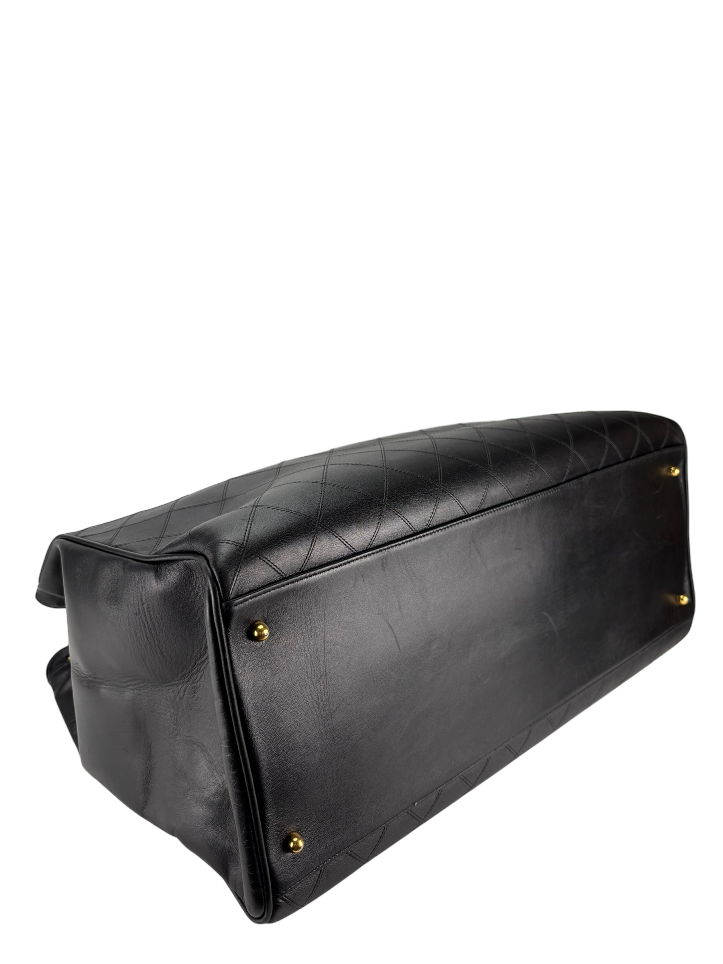 CHANEL - Lambskin Supermodel Black Gold Hardware Boston Bag