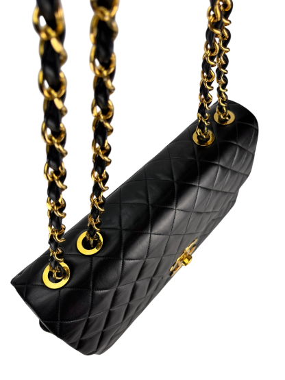 CHANEL - Black Lambskin Jumbo Flap Bag 34