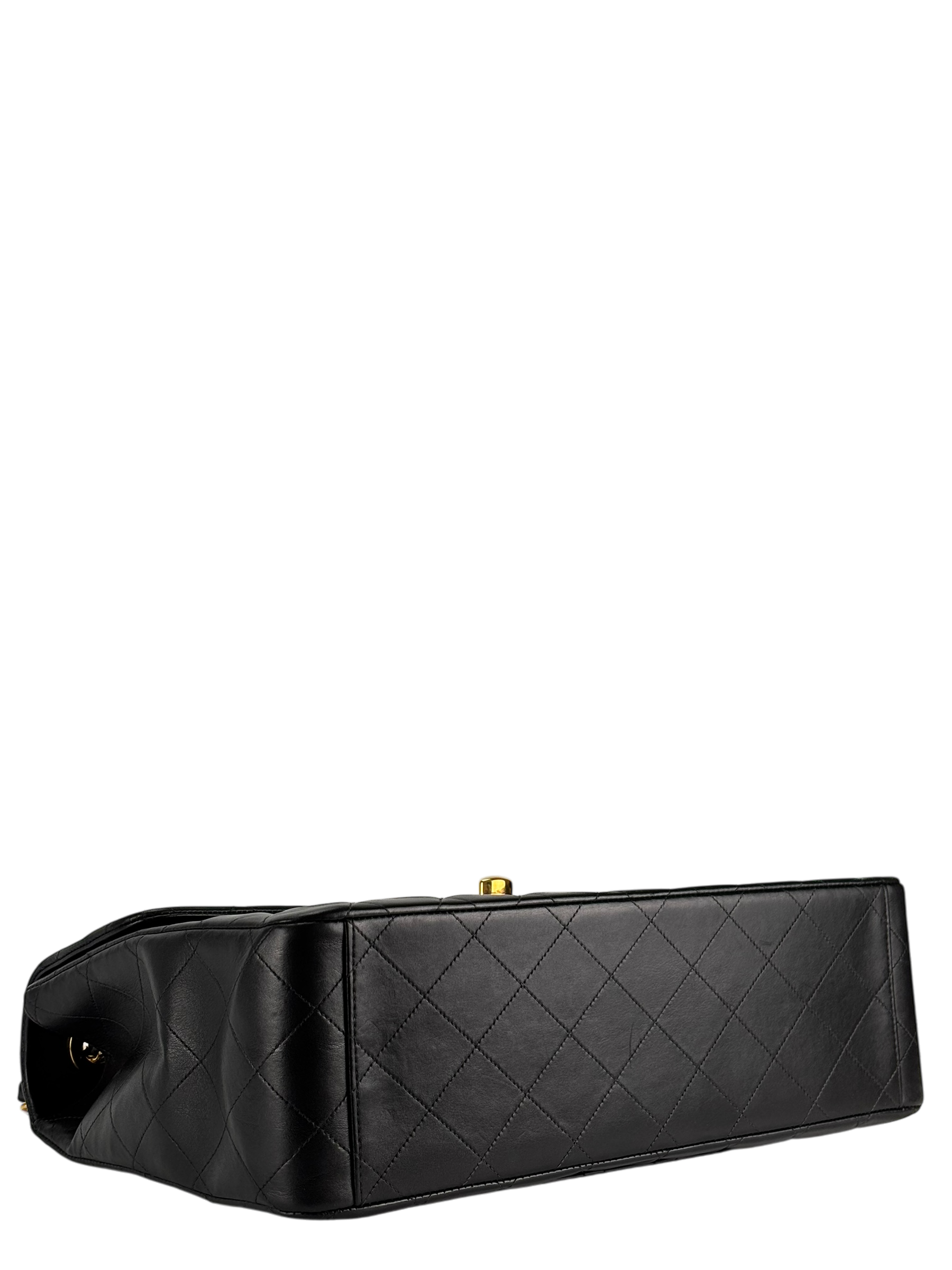 CHANEL - Black Lambskin Jumbo Flap Bag 34